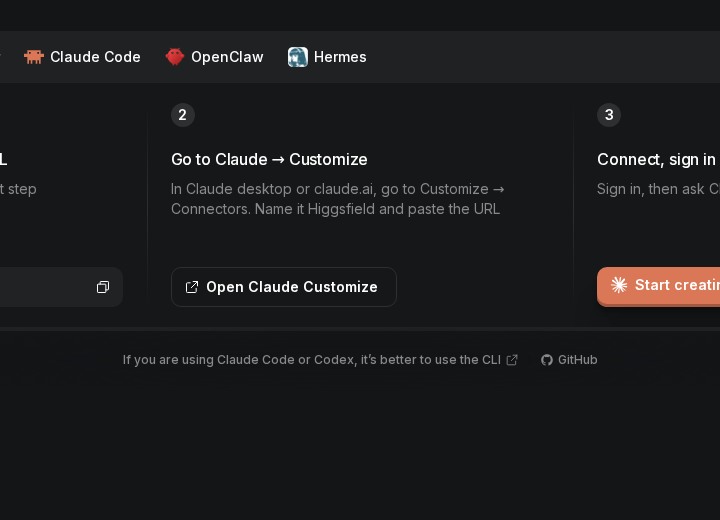 Go to Claude Customize 공식 화면